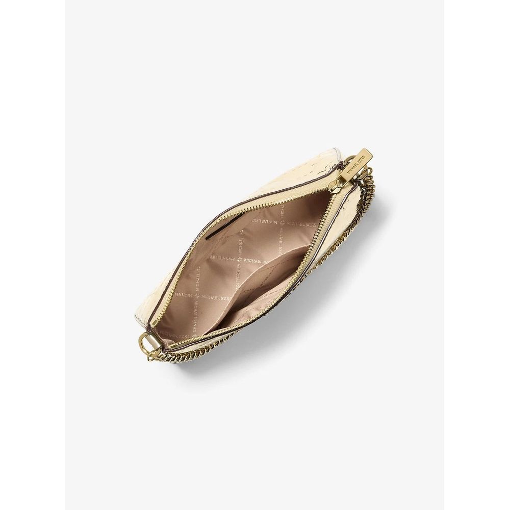 Gold Canvas Clutch Bag Michael Kors
