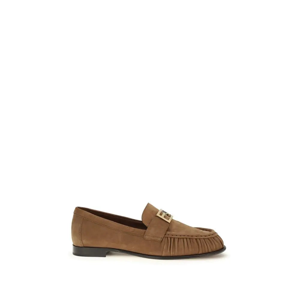 Brown Calf Leather Bos Taurus Slip-On Loafers Fendi