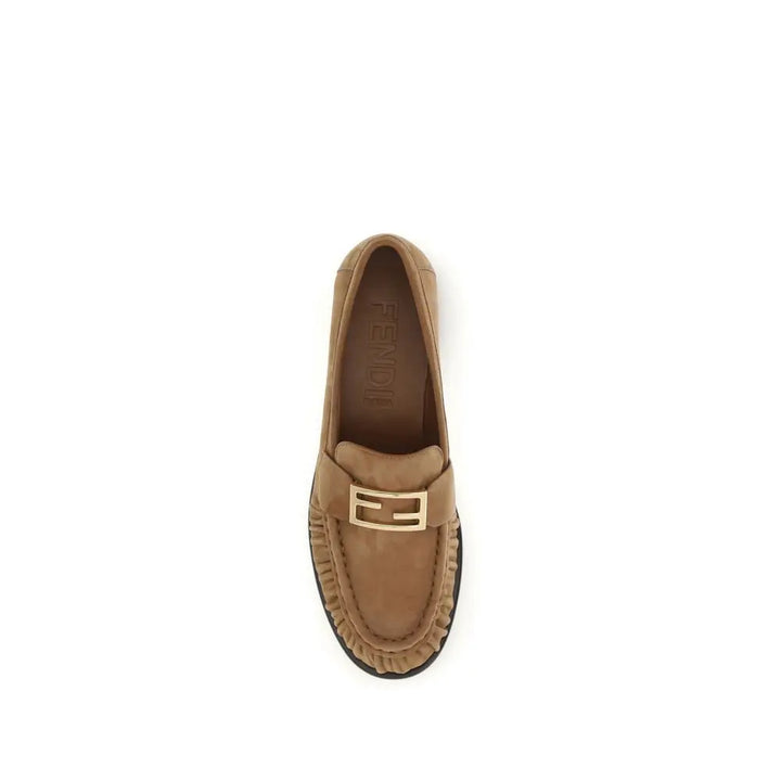 Brown Calf Leather Bos Taurus Slip-On Loafers Fendi