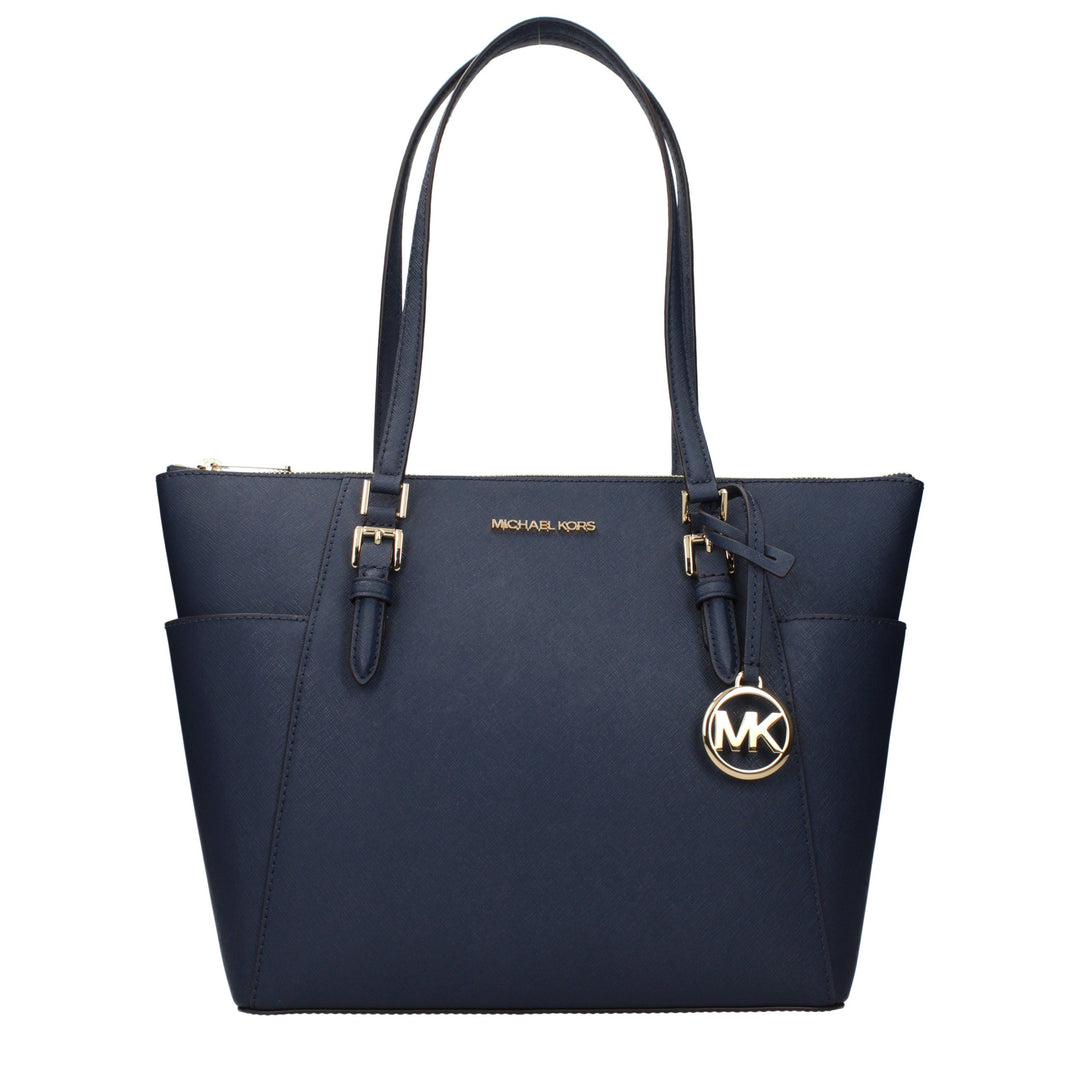 Blue Leather Shoulder Bag Michael Kors