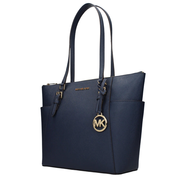 Blue Leather Shoulder Bag Michael Kors