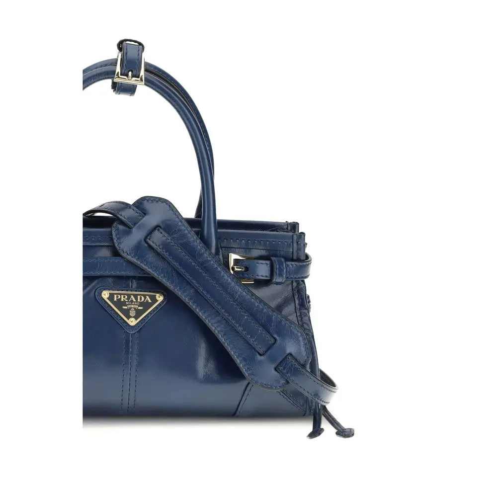 Blue Calf Leather Bos Taurus Handbag Prada