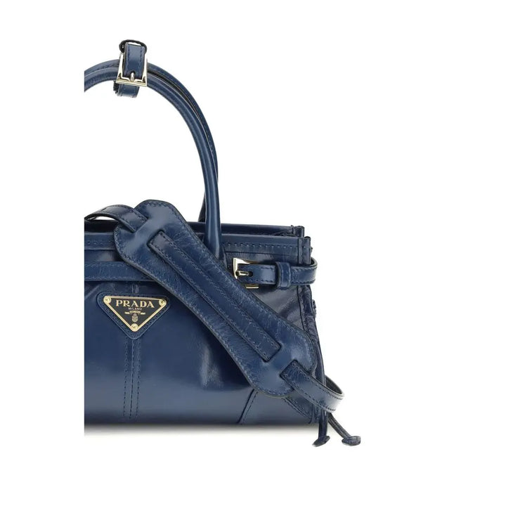 Blue Calf Leather Bos Taurus Handbag Prada