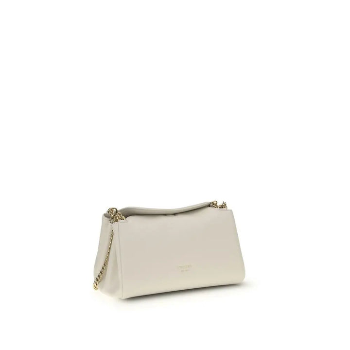 White Calf Leather Bos Taurus Shoulder Bag Prada