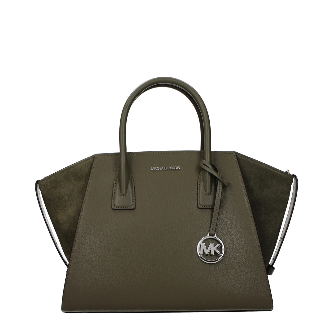 Green Leather Handbag Michael Kors