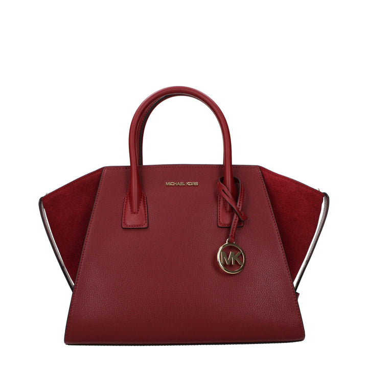Red Leather Handbag Michael Kors