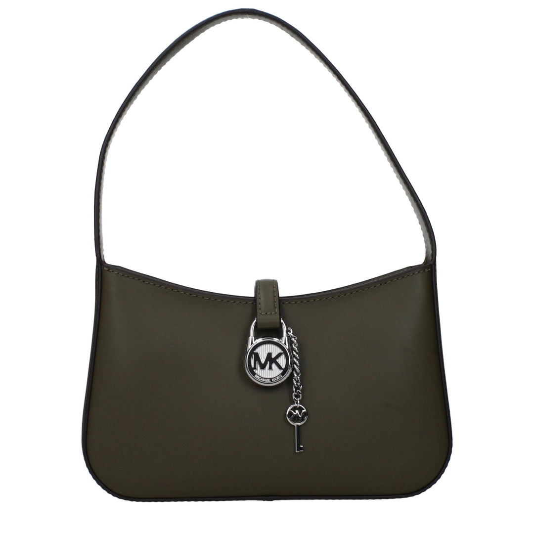Green Leather Handbag Michael Kors