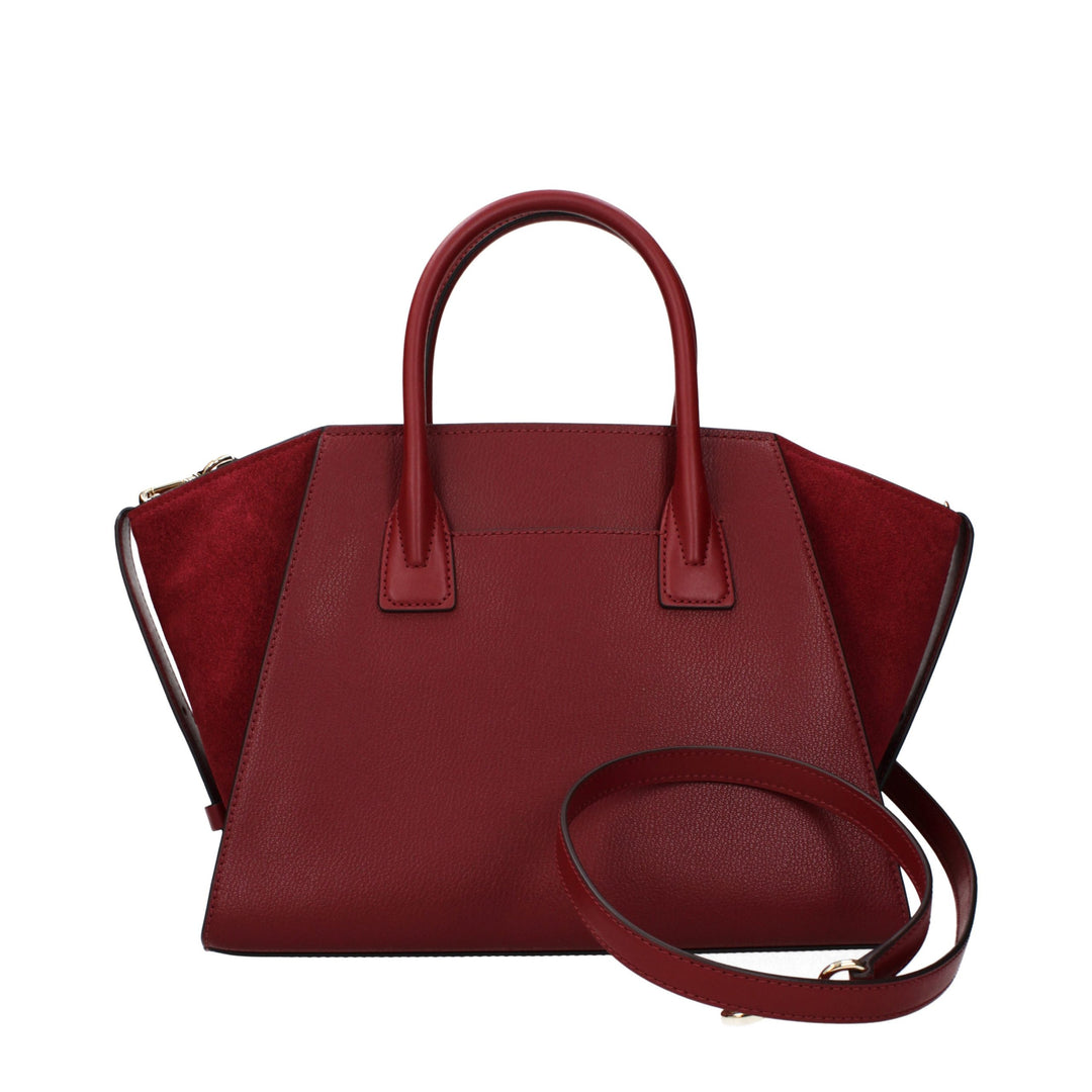 Red Leather Handbag Michael Kors