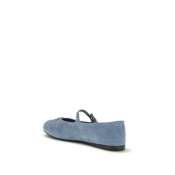 Blue Goatskin Ballet Flats Prada