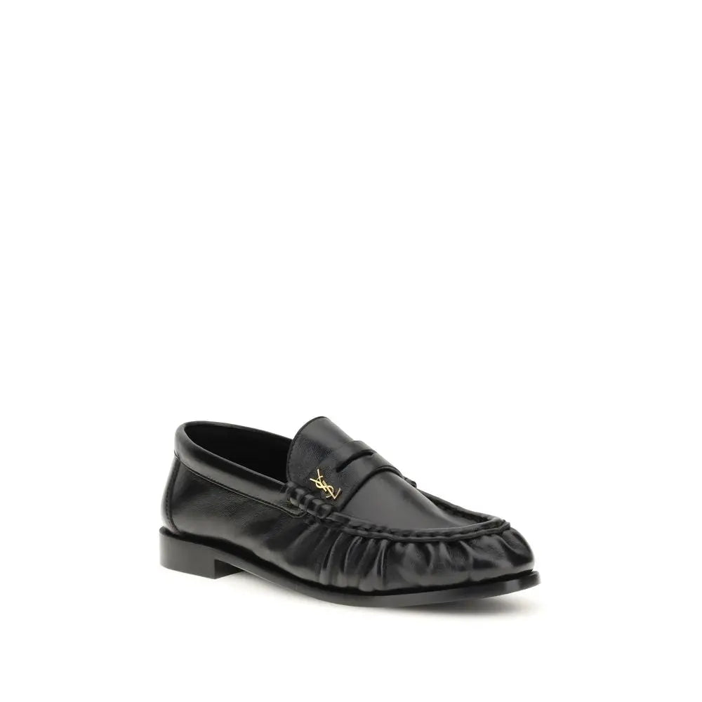 Black Lamb Ovis Aries Aries Slip-On Loafers Saint Laurent