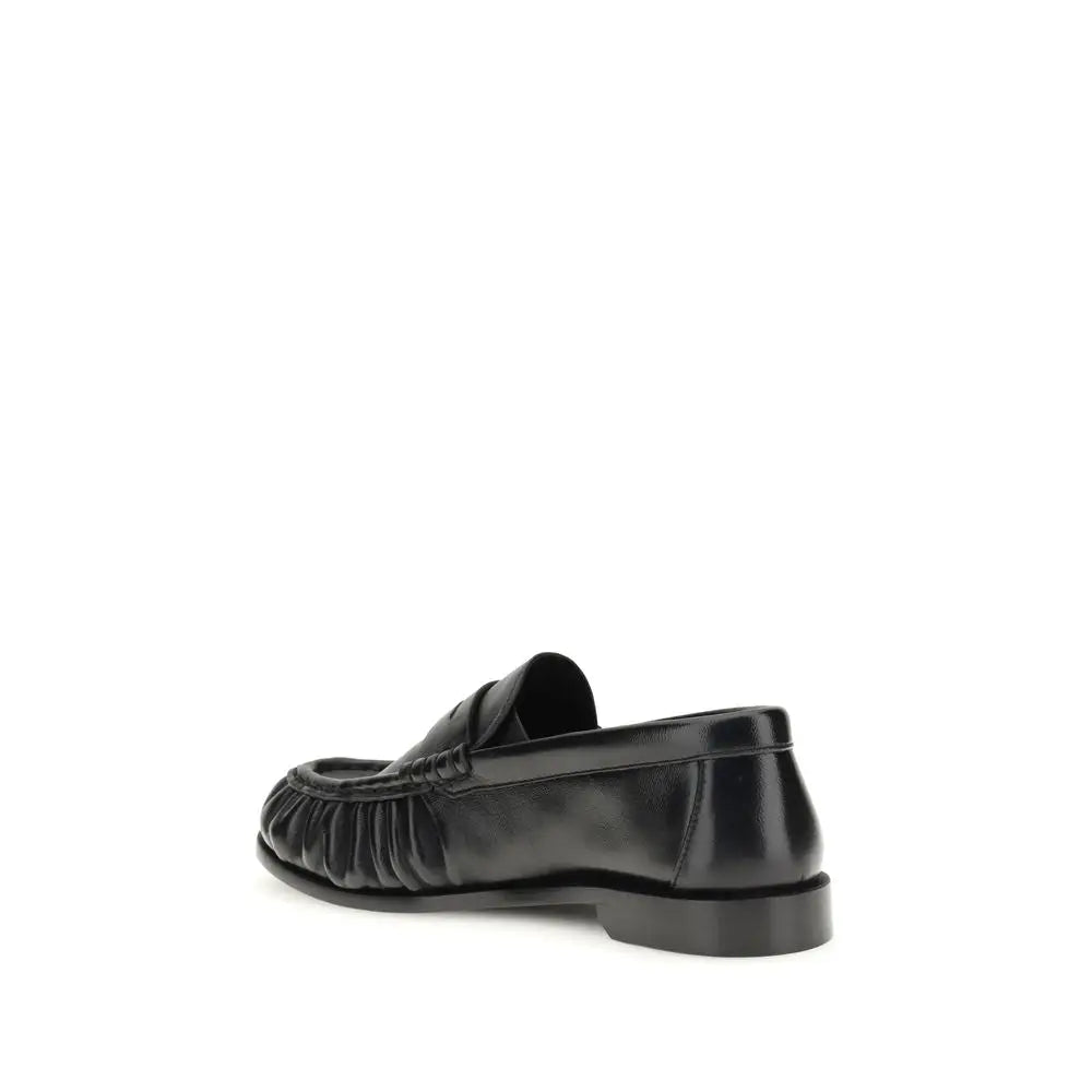 Black Lamb Ovis Aries Aries Slip-On Loafers Saint Laurent