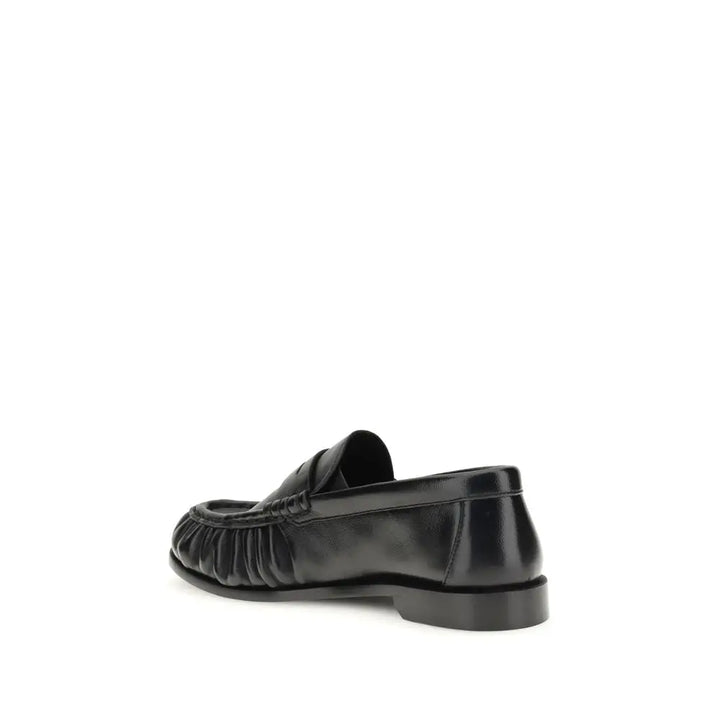 Black Lamb Ovis Aries Aries Slip-On Loafers Saint Laurent