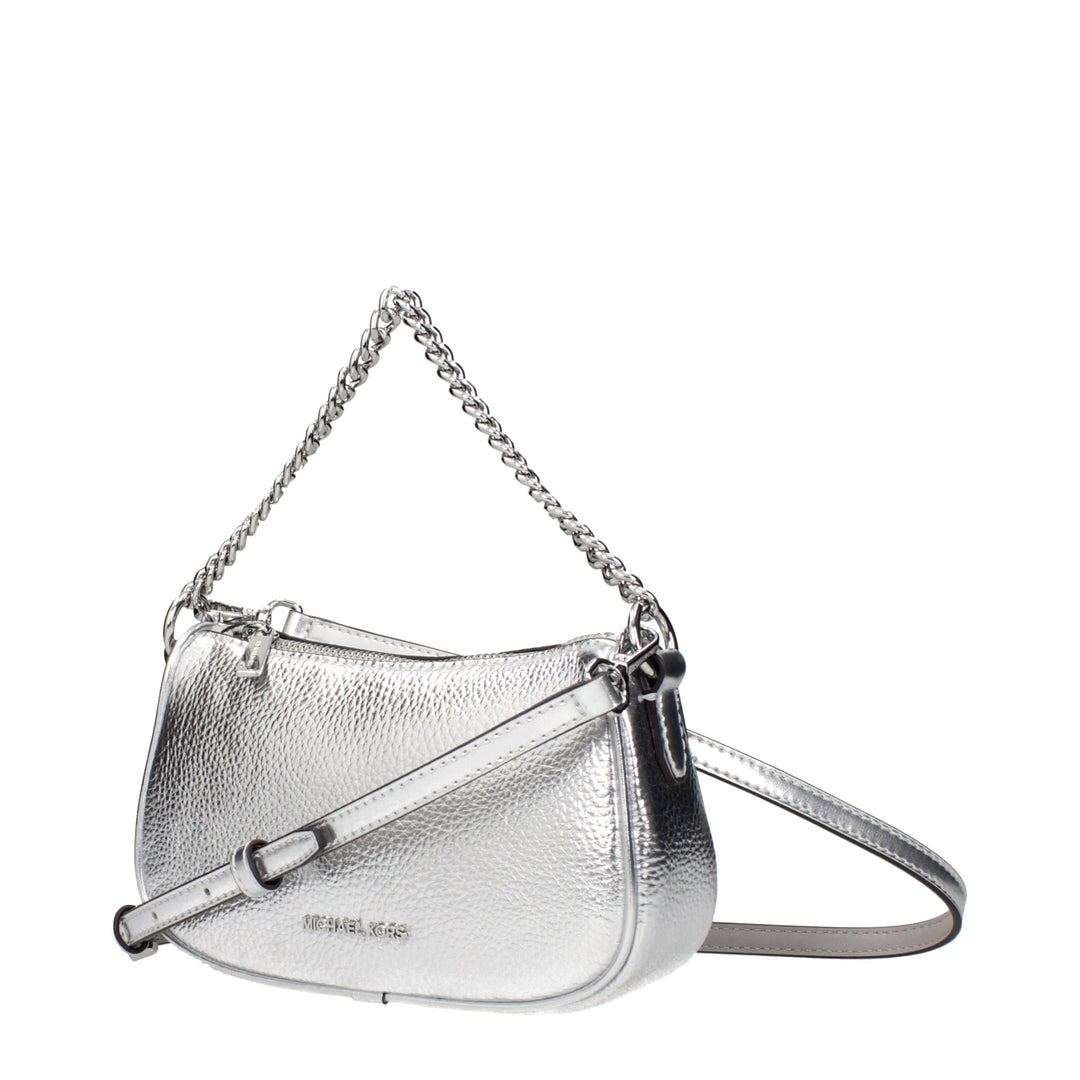 Gray Leather Handbag Michael Kors