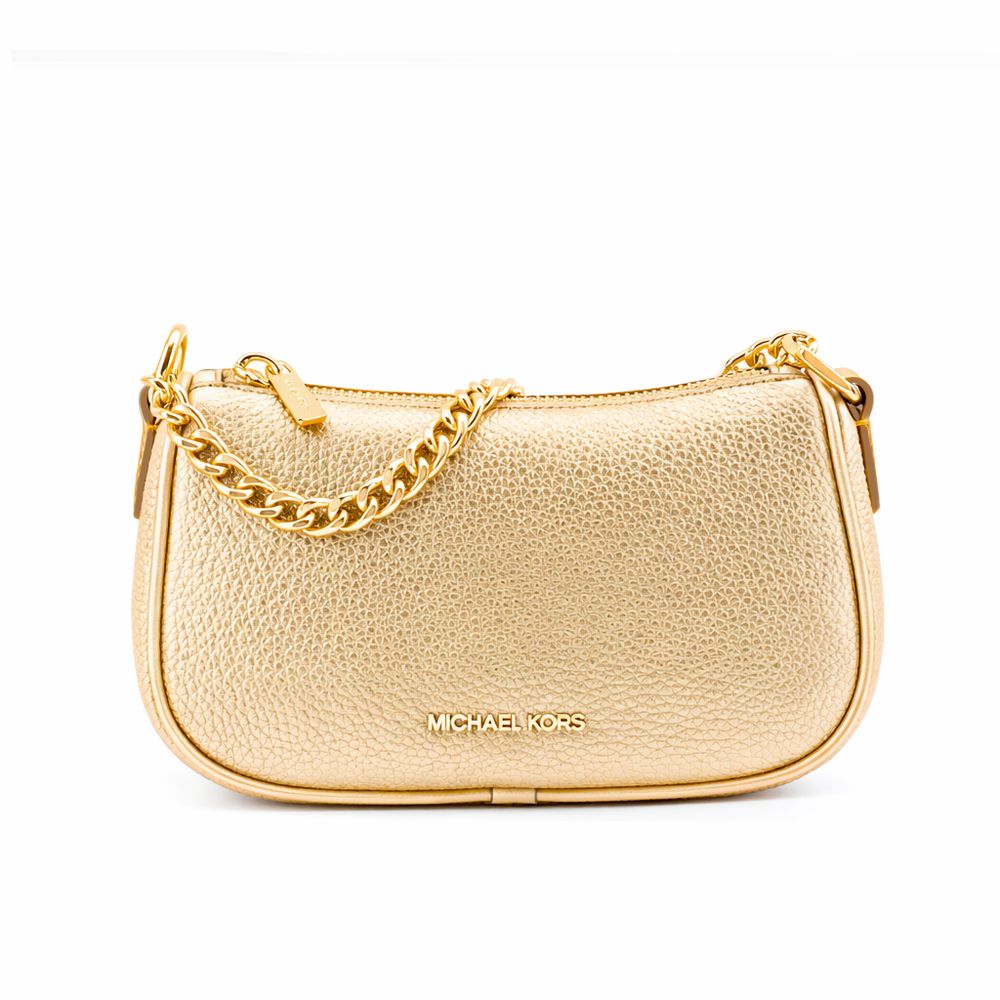 Gold Leather Shoulder Bag Michael Kors
