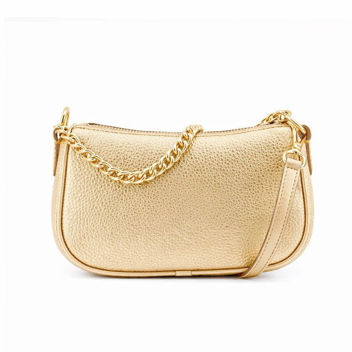 Gold Leather Shoulder Bag Michael Kors