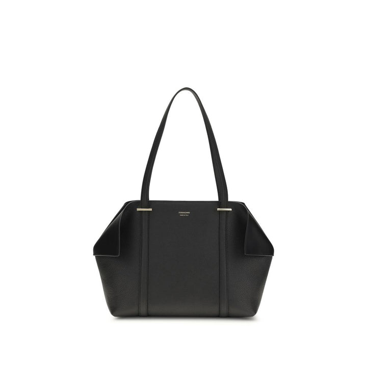 Black Calf Leather Bos Taurus Shoulder Bag Ferragamo