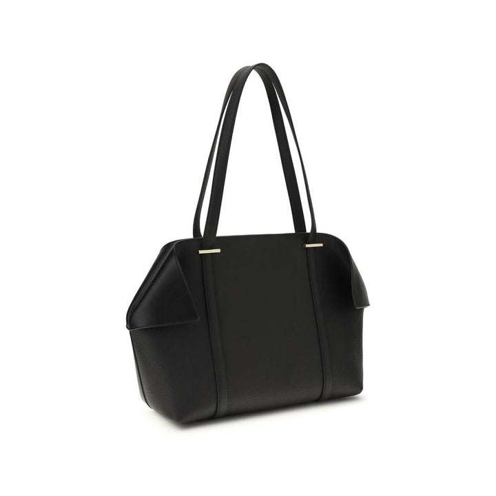Black Calf Leather Bos Taurus Shoulder Bag Ferragamo