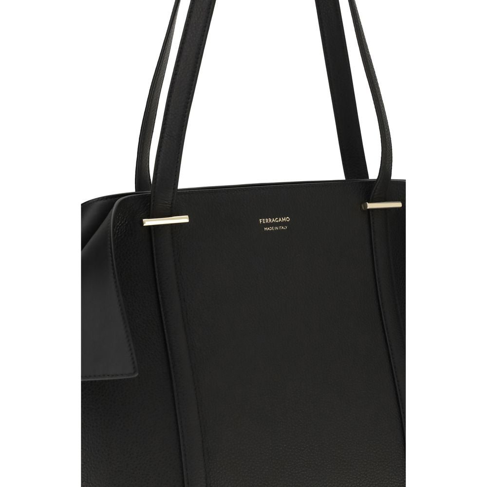 Black Calf Leather Bos Taurus Shoulder Bag Ferragamo