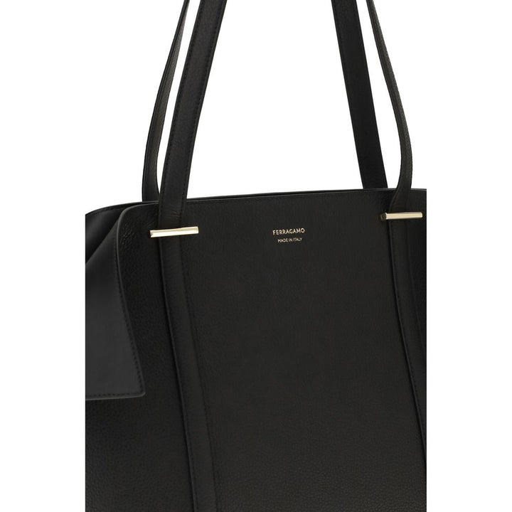 Black Calf Leather Bos Taurus Shoulder Bag Ferragamo