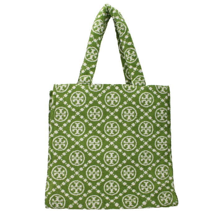 Green Cotton-Like Shoulder Bag Tory Burch