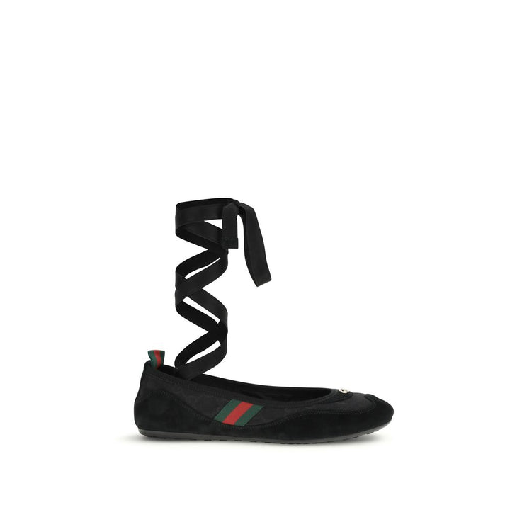 Black Fabric Ballet Flats Gucci