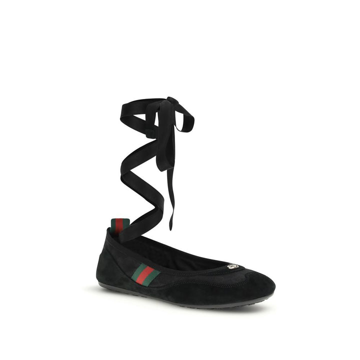 Black Fabric Ballet Flats Gucci