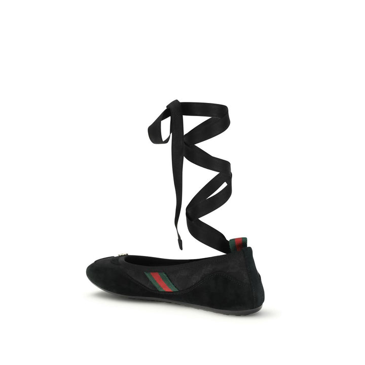 Black Fabric Ballet Flats Gucci
