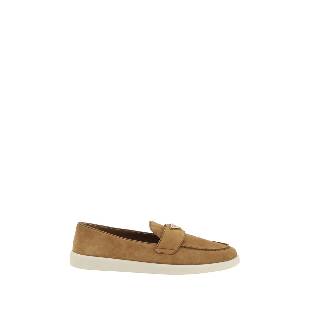 Brown Calf Leather Bos Taurus Slip-On Loafers Prada
