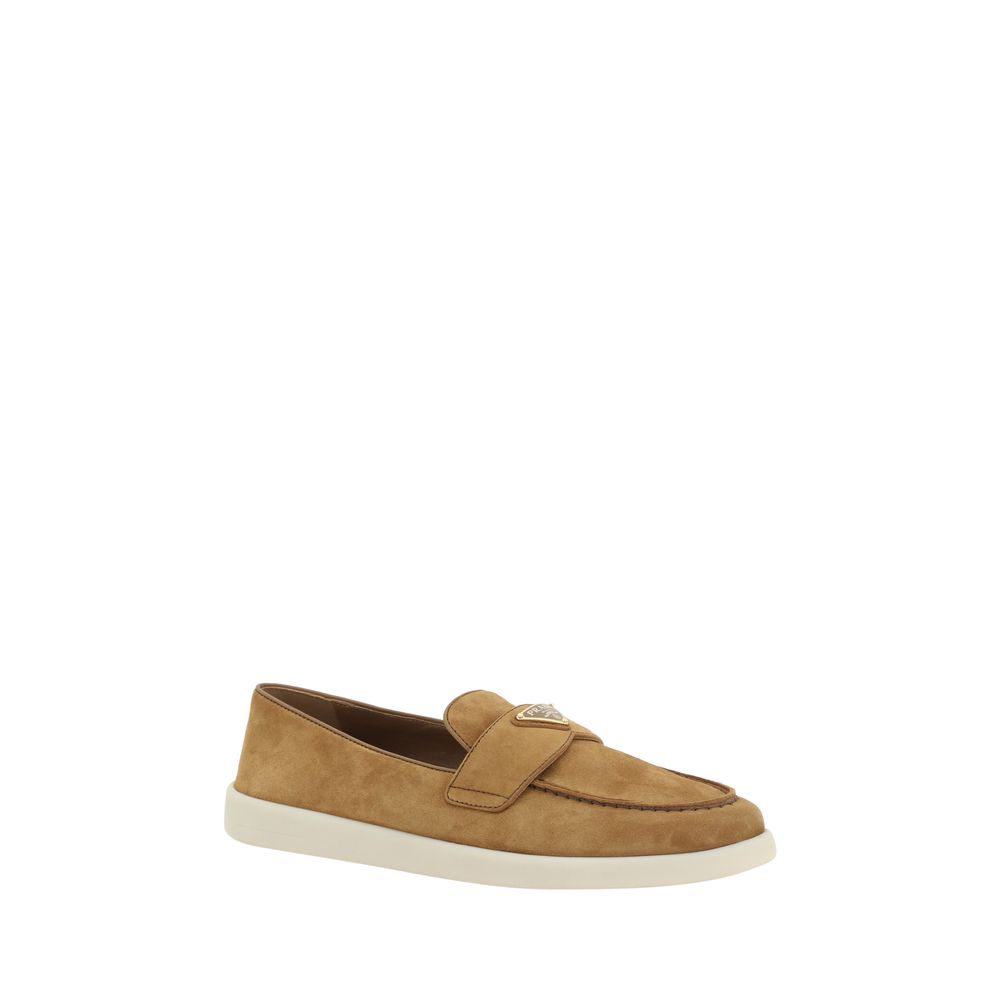 Brown Calf Leather Bos Taurus Slip-On Loafers Prada