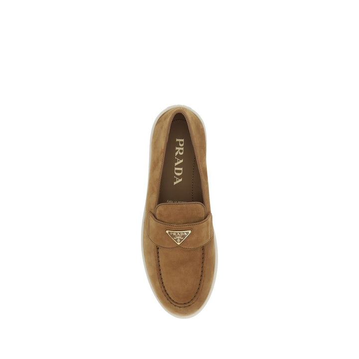 Brown Calf Leather Bos Taurus Slip-On Loafers Prada