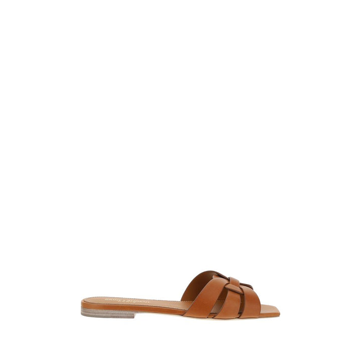 Brown Calf Leather Bos Taurus Sandals Saint Laurent