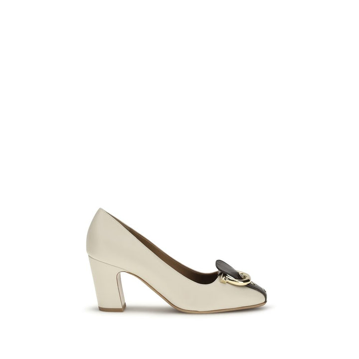 Beige Calf Leather Bos Taurus High Heel Pumps Ferragamo