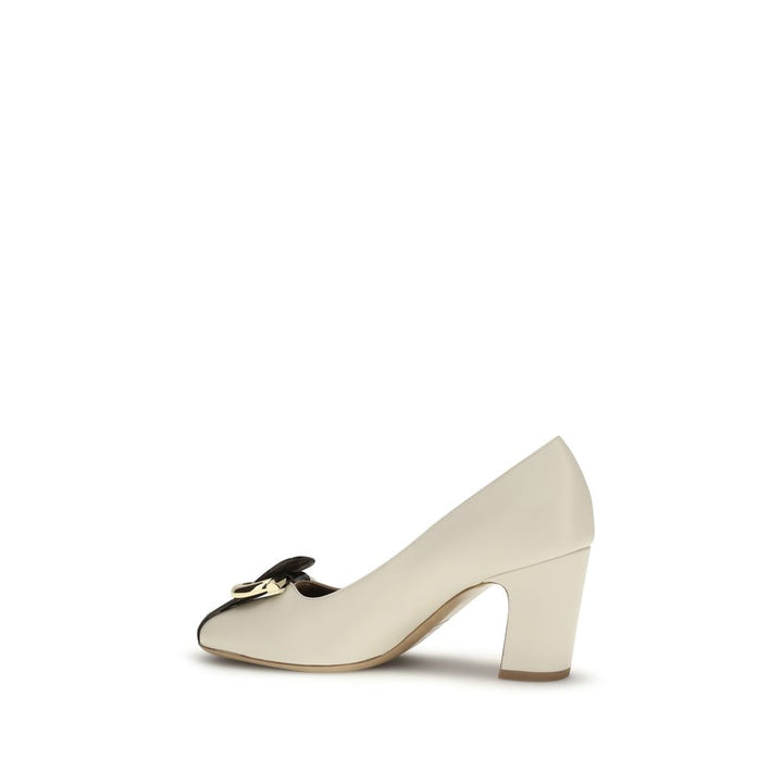 Beige Calf Leather Bos Taurus High Heel Pumps Ferragamo
