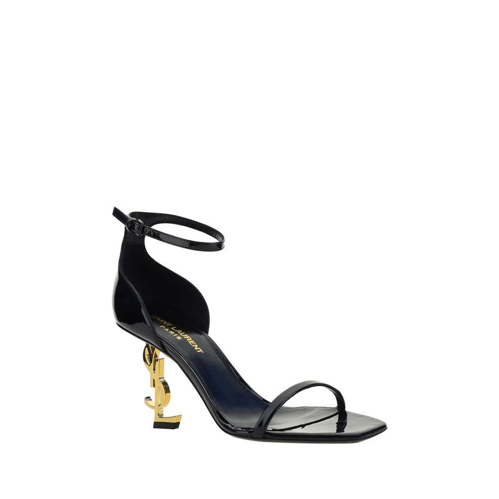 Black Calf Leather Bos Taurus Stiletto Heel Sandals Saint Laurent