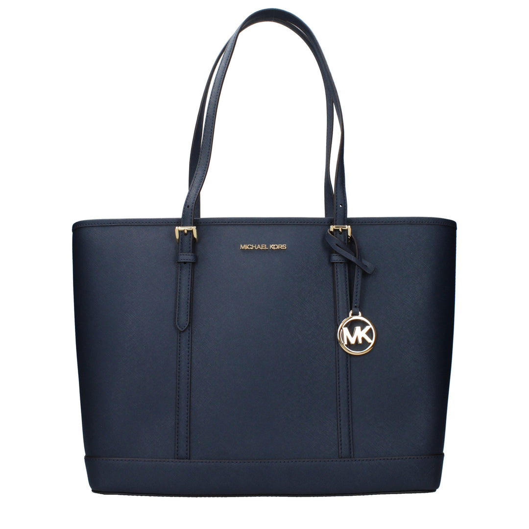 Blue Leather Shoulder Bag Michael Kors