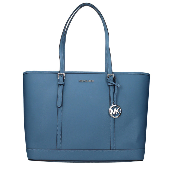 Blue Leather Shoulder Bag Michael Kors