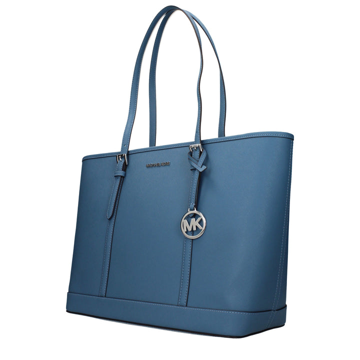 Blue Leather Shoulder Bag Michael Kors