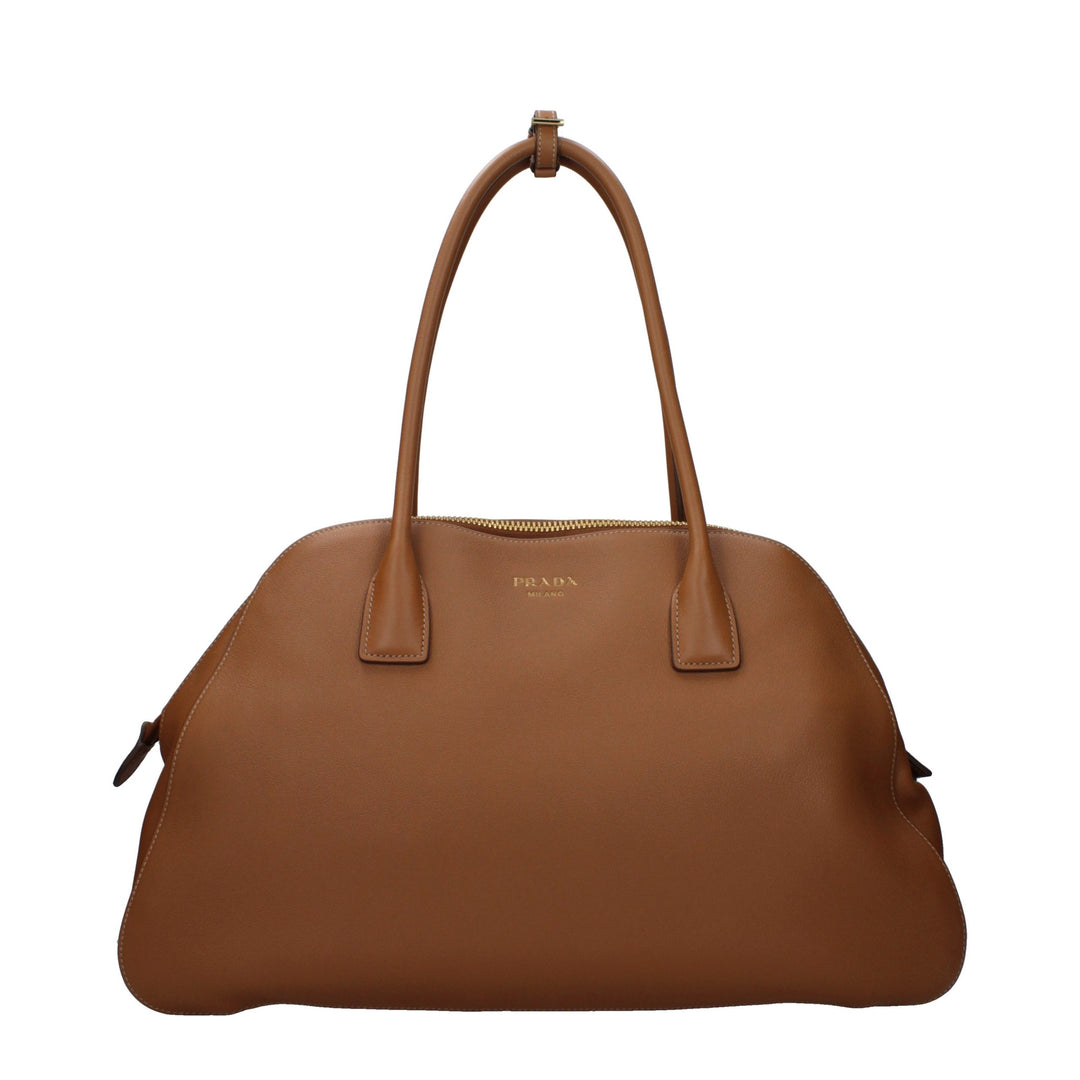 Brown Leather Shoulder Bag Prada