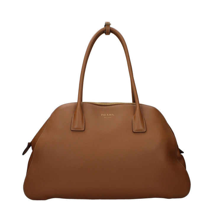 Brown Leather Shoulder Bag Prada