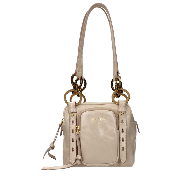 Pink Leather Shoulder Bag Prada