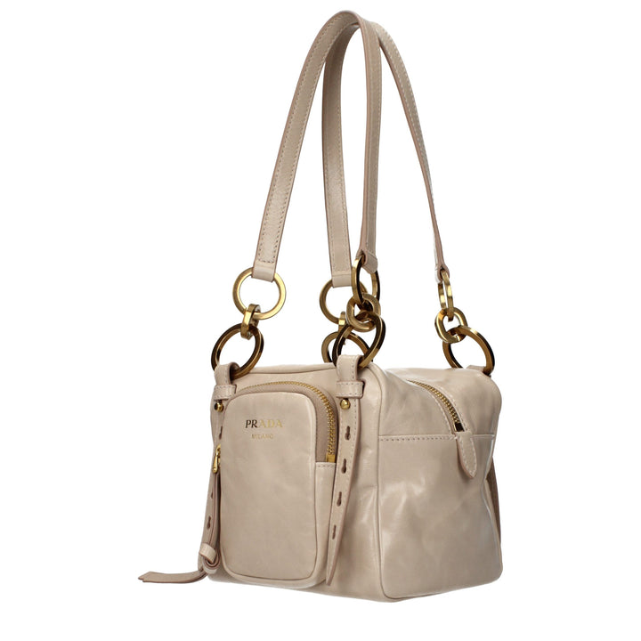 Pink Leather Shoulder Bag Prada