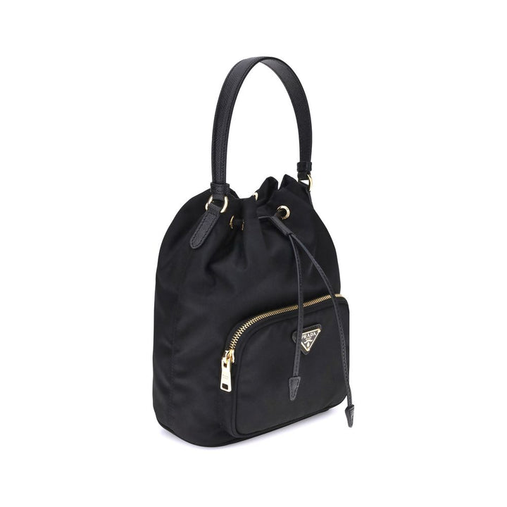 Black Recycled Polyamide Backet Bag Prada