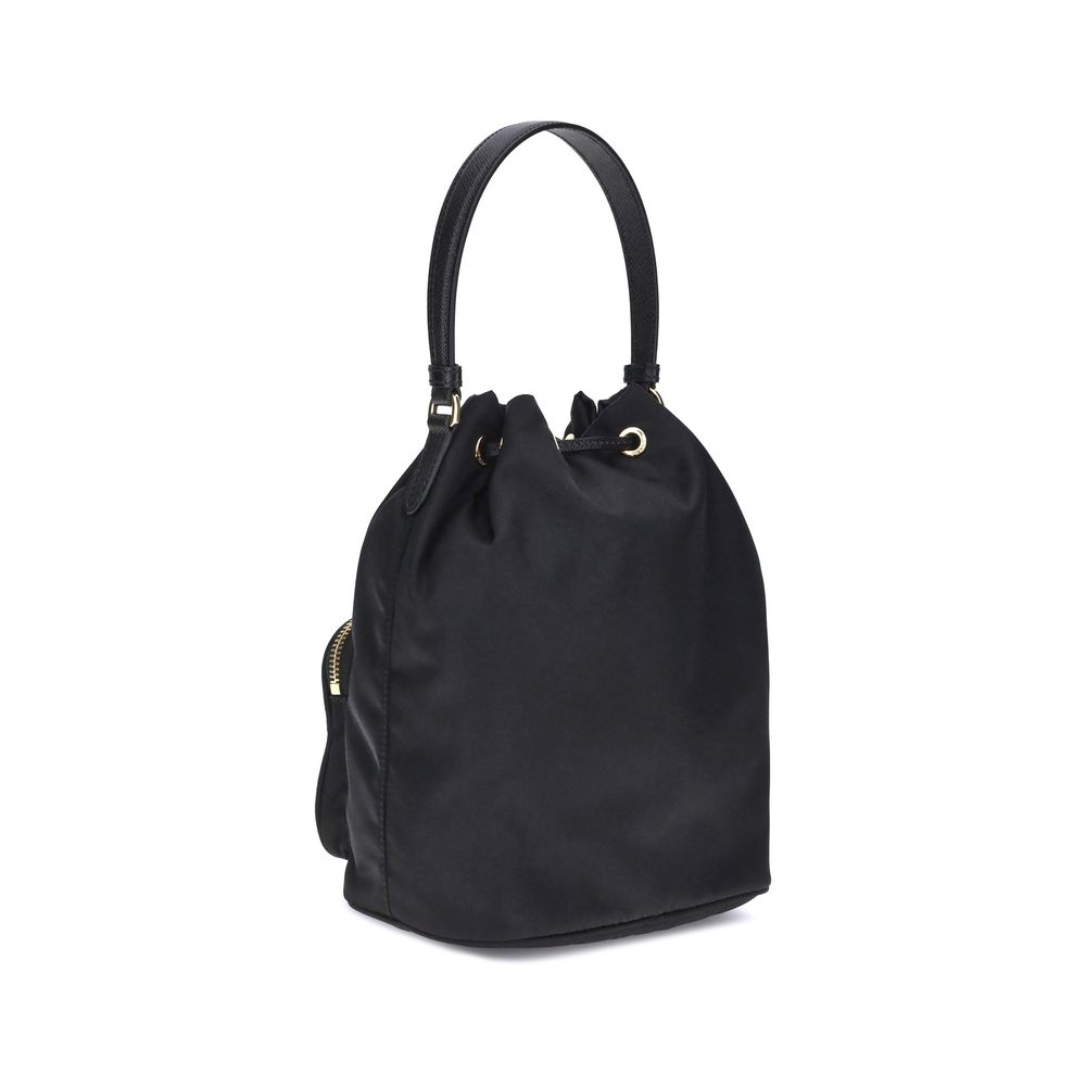 Black Recycled Polyamide Backet Bag Prada