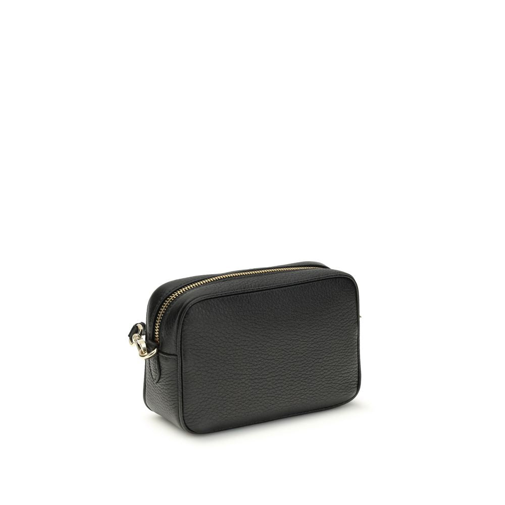 Black Calf Leather Bos Taurus Shoulder Bag Prada