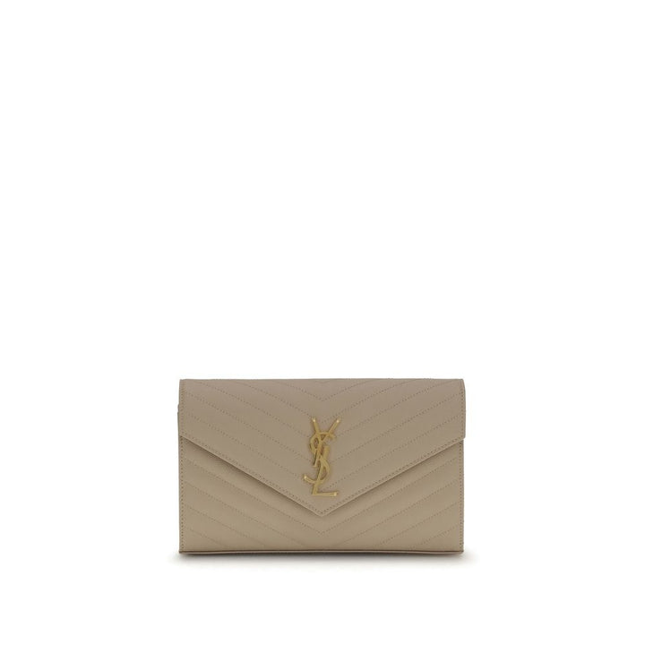 Beige Calf Leather Bos Taurus Shoulder Bag Saint Laurent