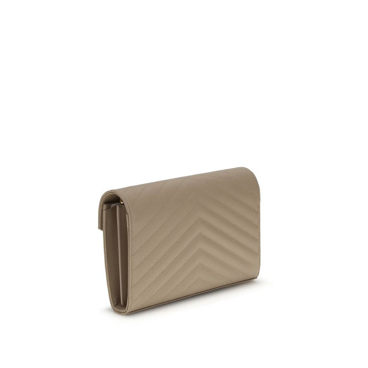 Beige Calf Leather Bos Taurus Shoulder Bag Saint Laurent