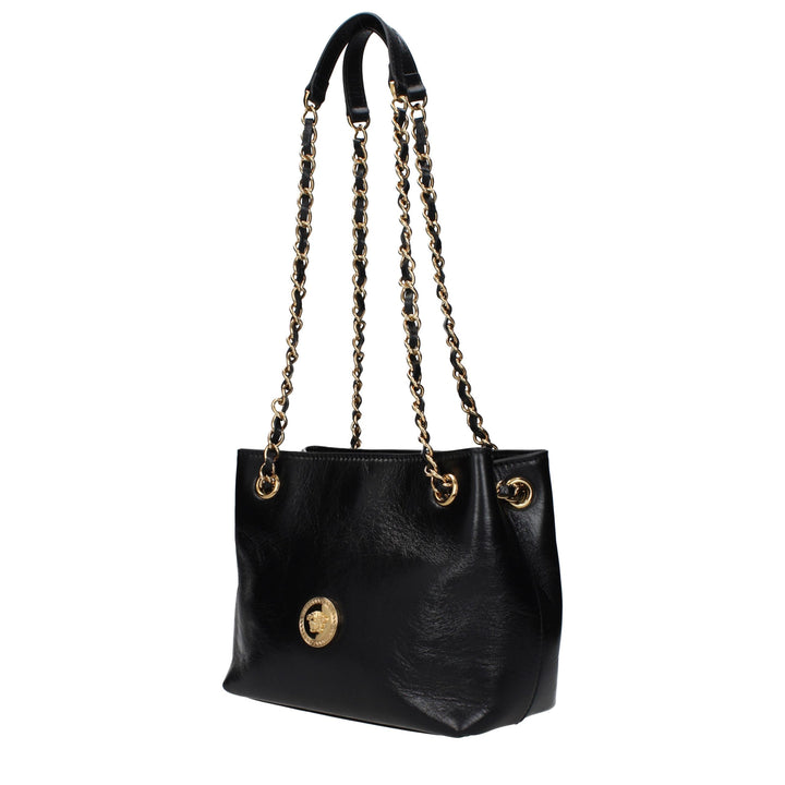 Black Leather Shoulder Bag Versace