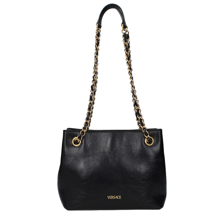 Black Leather Shoulder Bag Versace