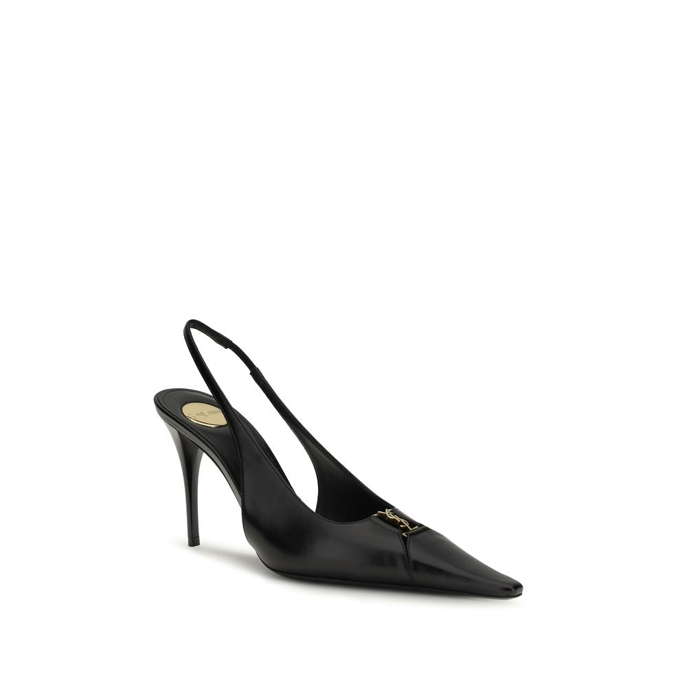 Black Calf Leather Bos Taurus High Heel Pumps Saint Laurent