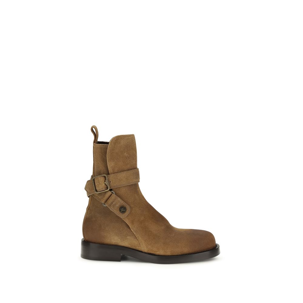 Brown Calf Leather Bos Taurus Lace-Up Boots Burberry